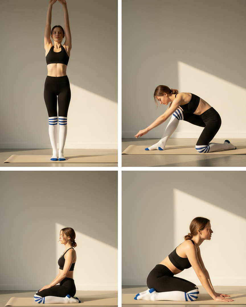 Minimal Stripe Over Knee Socks