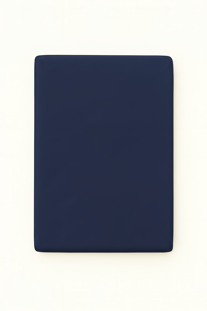 Washed Cotton Quilted Mattress Pad – Navy