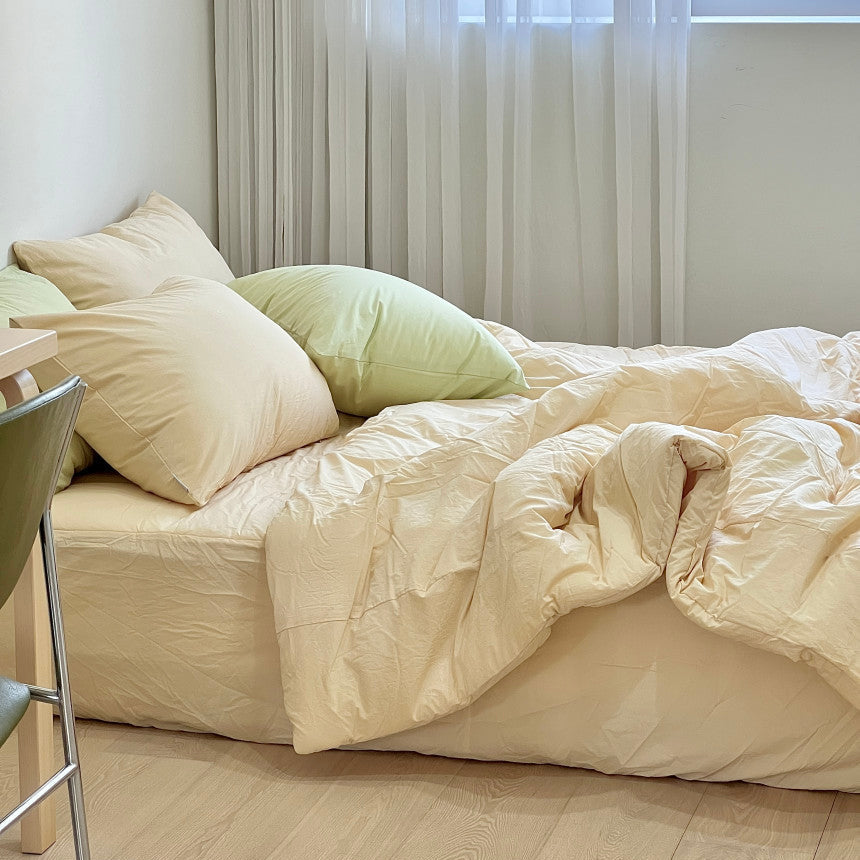 Washed Cotton Quilted Mattress Pad – Butter