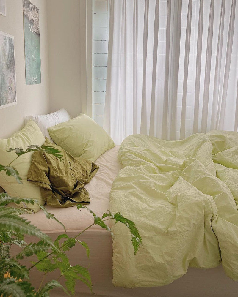 Washed Cotton Quilted Mattress Pad – Ivory