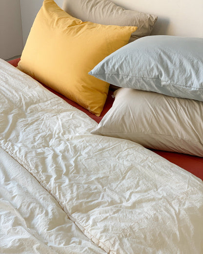 Washed Cotton Duvet Cover Set– Ivory