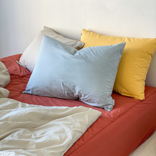 Washed Cotton Quilted Mattress Pad – Deep Carrot