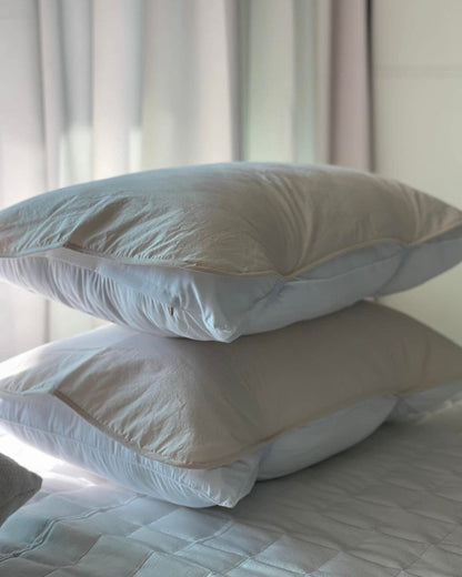 Washed Cotton Pillow Cover- Dust-Free, Easy to Change