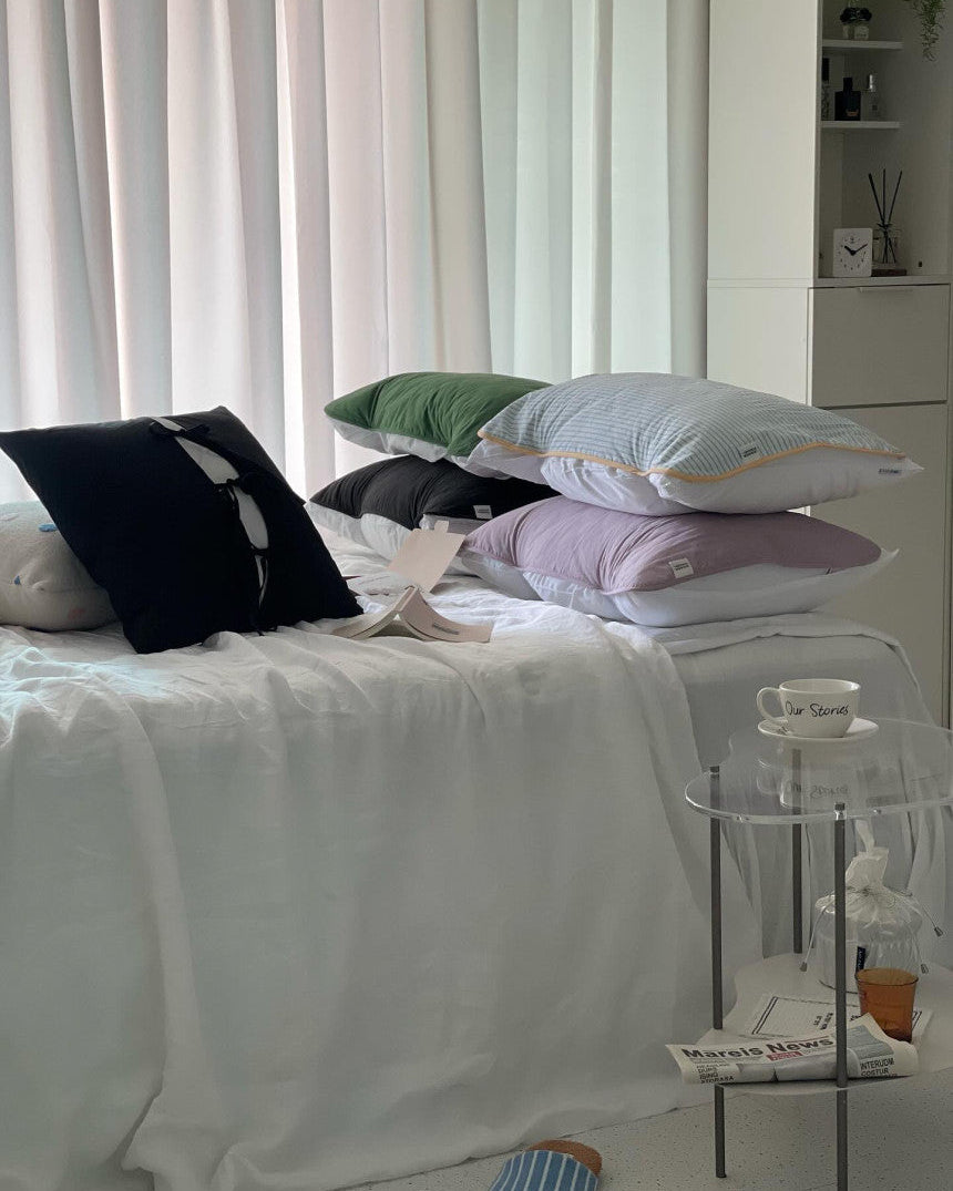 Washed Cotton Pillow Cover- Dust-Free, Easy to Change