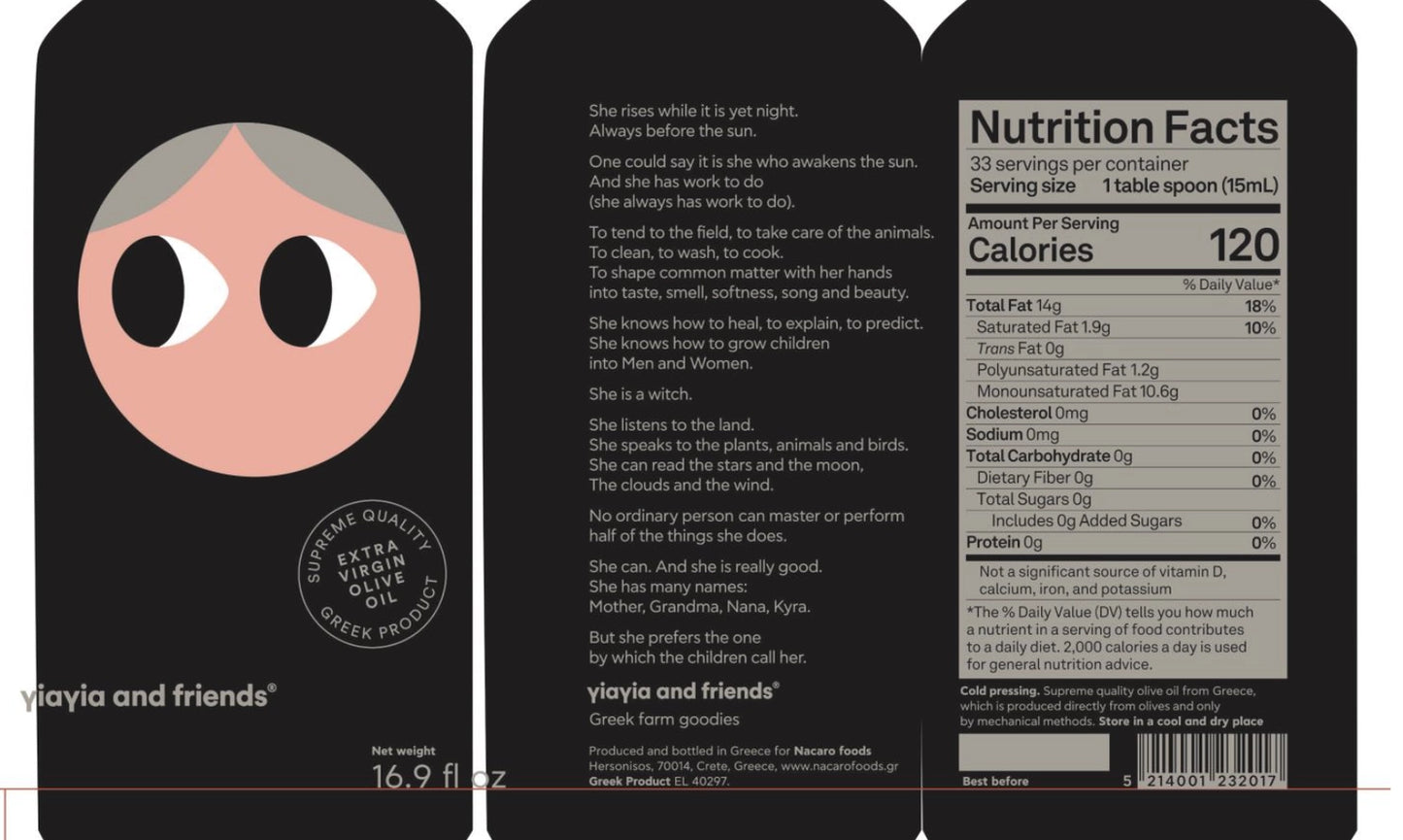 Yiayia and Friends Greek Extra Virgin Olive Oil