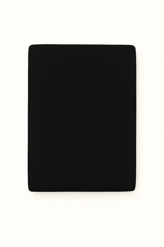 Washed Cotton Quilted Mattress Pad– Black