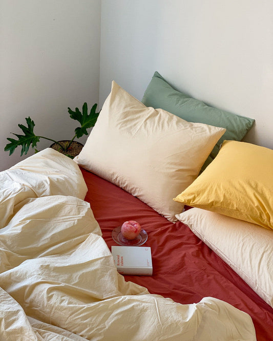 Washed Cotton Duvet Cover Set– Butter