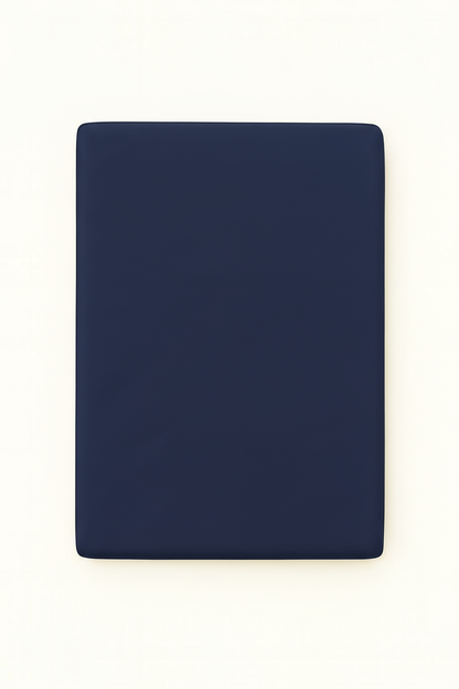 Washed Cotton Quilted Mattress Pad – Navy