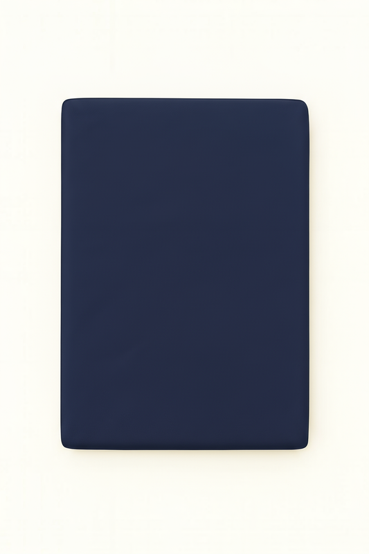 Washed Cotton Quilted Mattress Pad – Navy