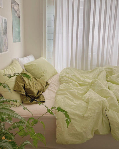 Washed Cotton Quilted Mattress Pad – Ivory
