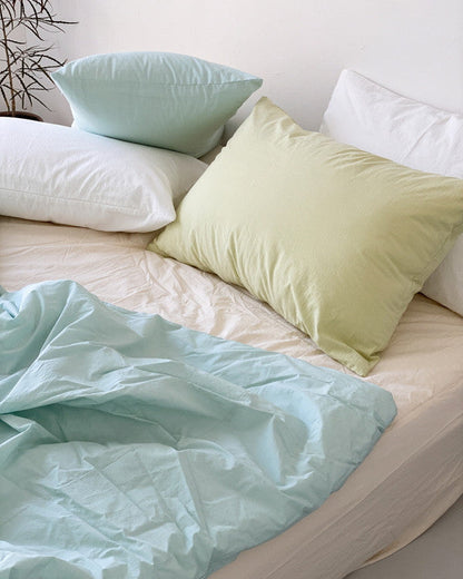 Washed Cotton Quilted Mattress Pad – Ivory