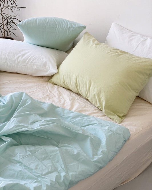 Washed Cotton Quilted Mattress Pad – Ivory